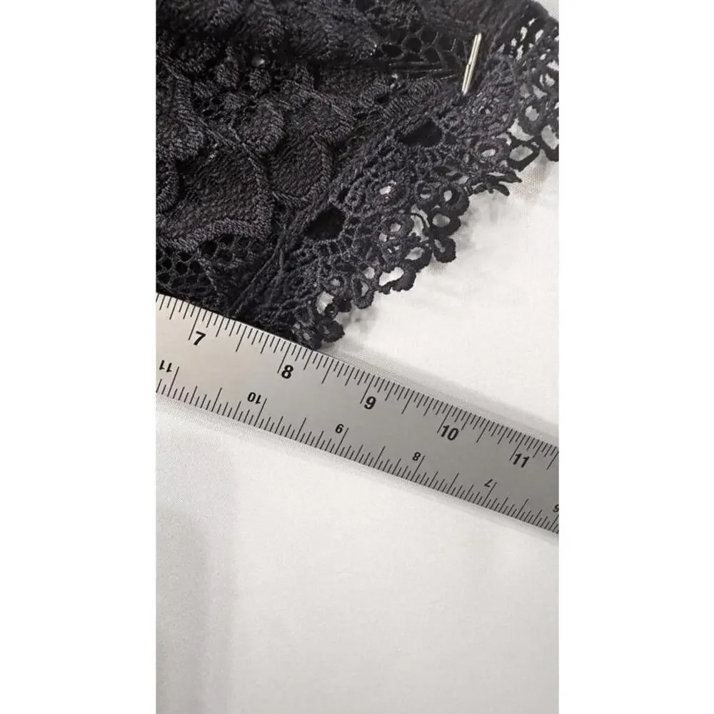 Soiéblu Women's Black Lace Mini Dress with V-Neck and Half Sleeves Size S - Picture 5 of 12